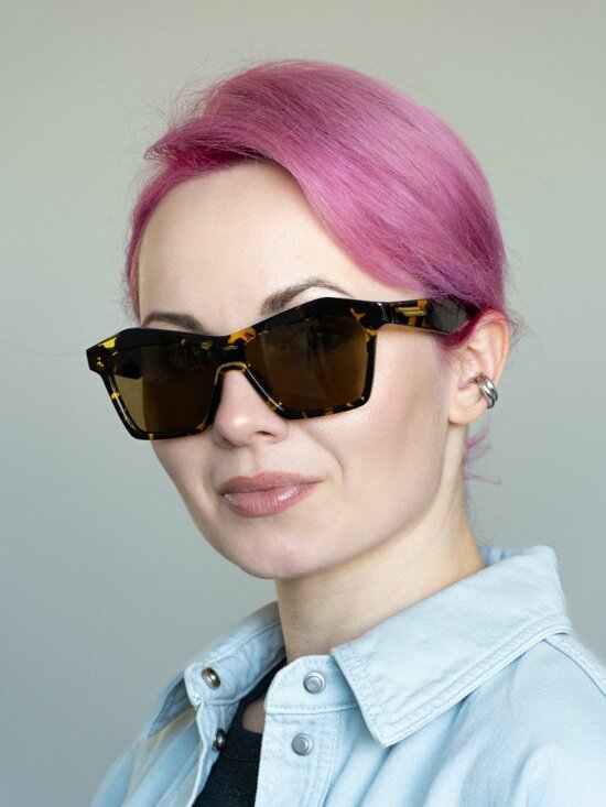 Bottega Veneta Women Sunglasses Havana Brown Shield BV1093S 002 BRAND NEW main image 11